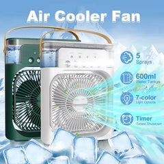 3-in-1 Mini Air Cooler — Fan, Humidifier & LED